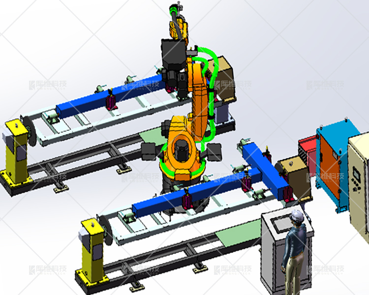 鋁電解用鋼爪與鋁棒焊接機器人系統